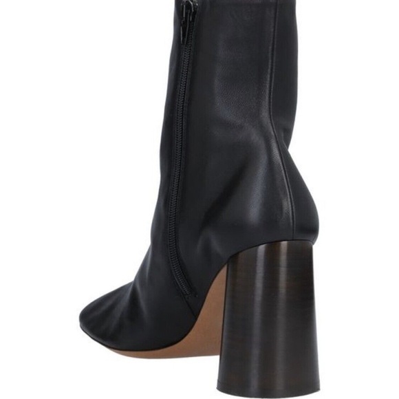Celine Elliptic Nappa Lambskin Leather Black Heeled Ankle Boots Phoebe Philo 40 - Picture 3 of 15